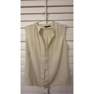 Derek Lam sleeveless cream silk blouse size 6